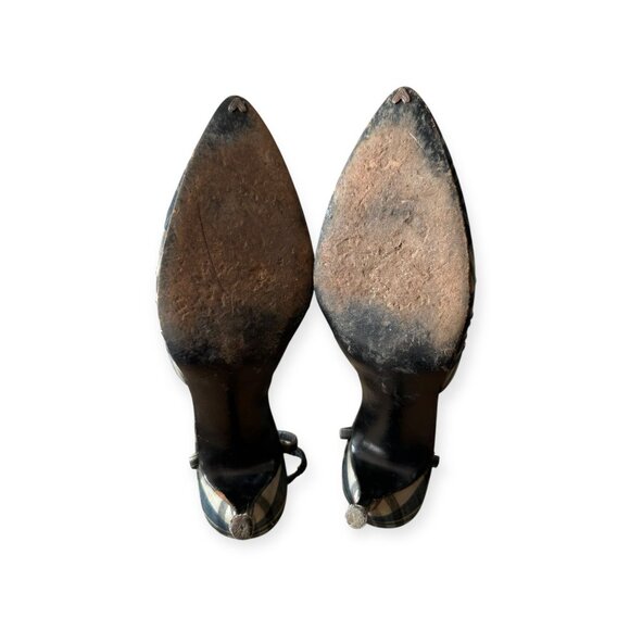 Vintage 1950s Herbert Levine‎ Plaid Rhinestone Slingback Pumps Size 7½ M - Picture 6 of 11